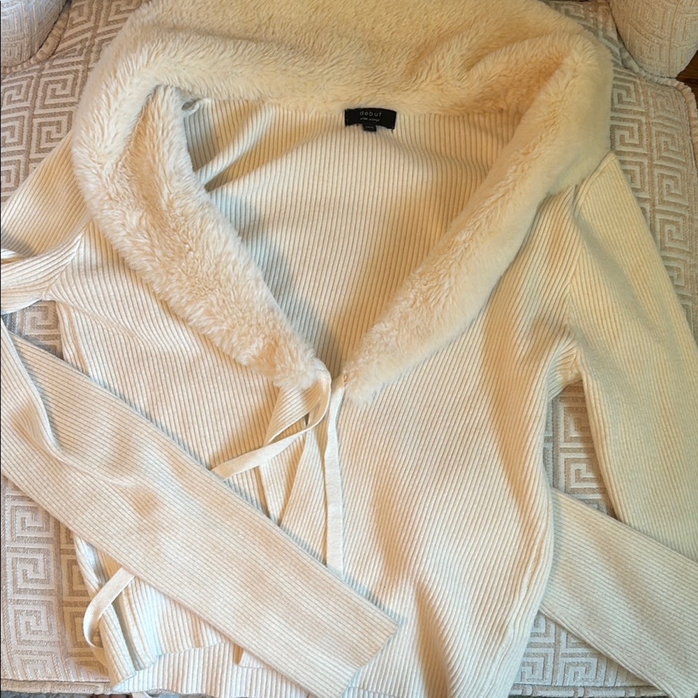 Debut Cream Cardigan Sweater Wrap Style